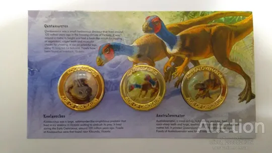Австралия-Динозавры-2013. Спец Конверт с марками и медальонами. MNH. Ціна