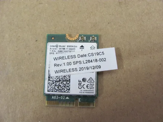 434-18 WI-FI адаптер 9560NGW 01AX770 для  HP EliteBook 745  840 G5 G6   оригінал Ціна