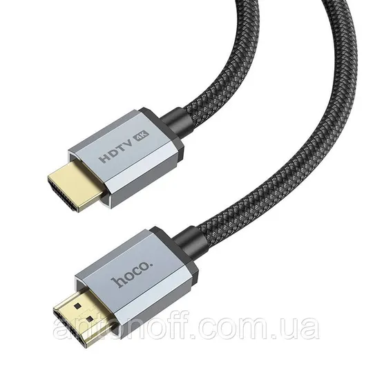 HDMI відео кабель Hoco US03 HDTV 2.0 data cable 4K HD 60Hz 2 метра Чорний Продаж