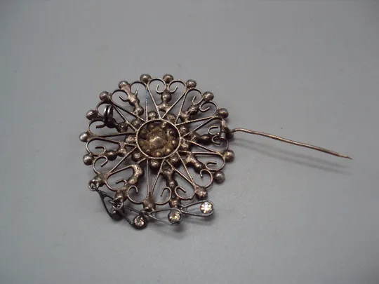 Брошка цветок с висюльками брошь цветочек серебро 875 проба ссср вес 9,15 г высота 5,5 см №15942 Торговий майданчик