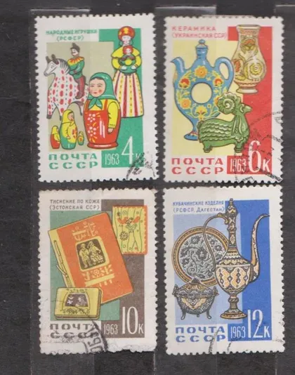 фото, ДЕКОРАТИВНО-ПРИКЛАДНОЕ ИСКУССТВО = СССР - СРСР = 1963 р. = гаш. ==