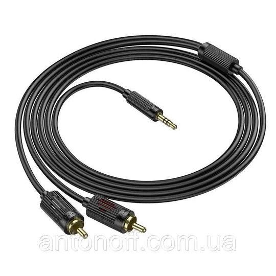 Аудіо кабель Hoco UPA28 AUX 3.5mm to 2RCA 1.5m (miniJack-тюльпан) Чорний Інтернет-аукціон