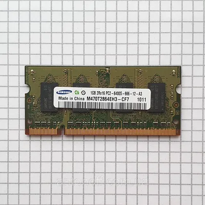 фото, Модуль пам'яті Samsung 1GB 2Rx16 PC2-6400S (DDR2) M470T2864EH3-CF7 для ноутбука