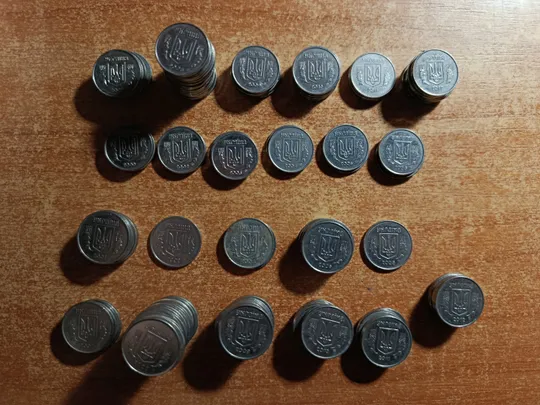 Монети України 1копійка ;2копійки років: 2000,2002,2003,2004,2005,2006,2007,2008,2009,2010,2011,2012 Ціна