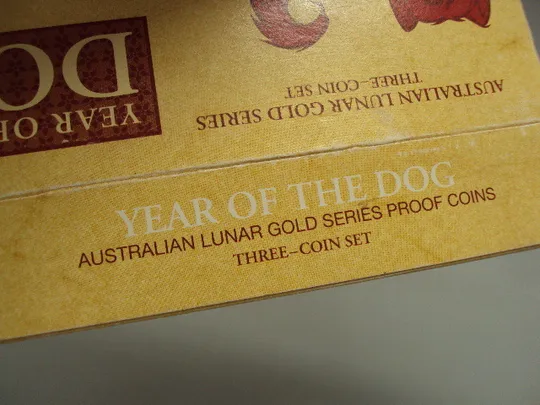 Футляр коробочка монета Австралия год собаки Year of the dog Australian lunar gold series №16012 Продаж