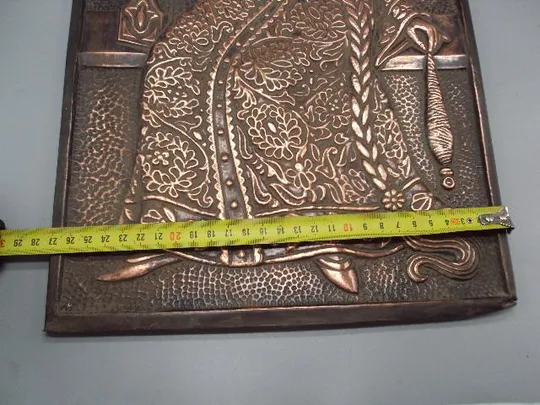 Чеканка сказка девушка и прялка металл картина-карбування ссср размер 47,5х27,2 см №15062М Інтернет-аукціон