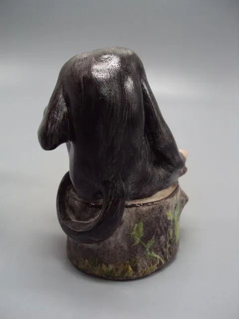 Фигура фарфор статуэтка ЛФЗ обезьяна квартет мартышка со скрипкой и нотами скрипач 8,7 см №14465 Інтернет-аукціон