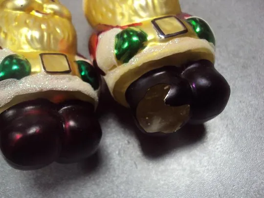 Елочная игрушка подвесная дед мороз стекло лот 2 шт №9979 З аукціону