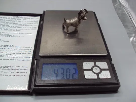 Фигура миниатюра статуэтка бык теленок бычок серебро 800 проба вес 43,02 г высота 3,5см №14435 Характеристики