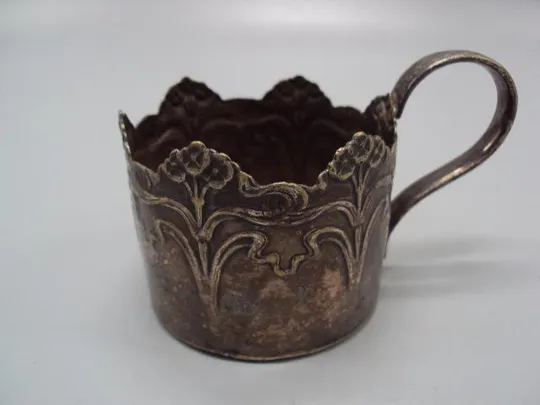 Подстаканник Варшава цветочки цветы fabr. woloka pod warszawa 1891 год высота 5,7 см (№ 740) Ціна