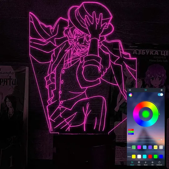 Акриловий світильник-нічник керування з телефона Чуя Накахара 3 tty-n002290 Ціна