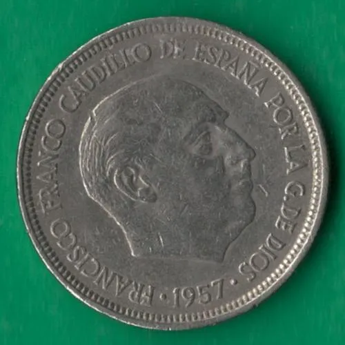 5 песет 1957 (1969) року Іспанія [КВ] Ціна