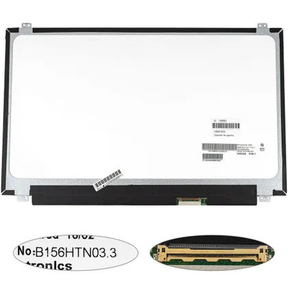 фото, УЦЕНКА ! Матриця 15.6 B156HTN03.3 (1920*1080, 40pin, LED, SLIM(вертикальні вушки), матова, роз'єм праворуч знизу) для ноутбука