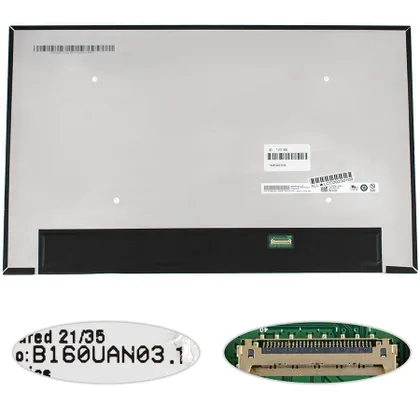 фото, Матриця 16.0" B160UAN03.1 (1920 * 1200, 30pin (eDP, IPS), LED, SLIM (без додаткової панелі), матова, роз'єм справа внизу) для