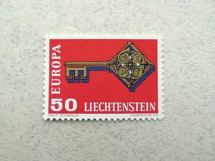 фото, Поштова марка Ліхтенштейн " Європа СЕРТ " 1968 рік **