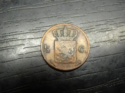 фото, 1/2 цента Нідерланди 1837