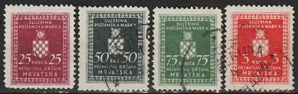 фото, 1942 - Хорватія - Службові Mi.1-6 гаш