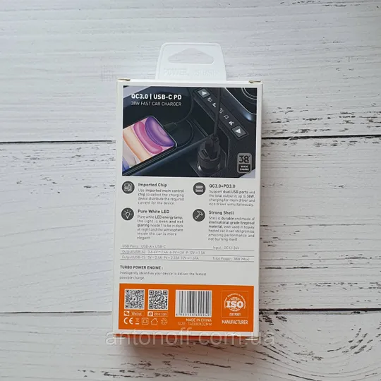 Купити Автомобільний зарядний пристрій LDNIO C510Q Fast Car Charger QC3.0 + PD3.0 38W Чорний