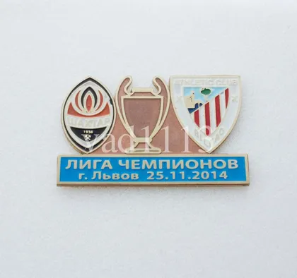 фото, Футбол значок - ФК Шахтер Донецк  -  Атлетико Испания  ЛЧ 2014-15