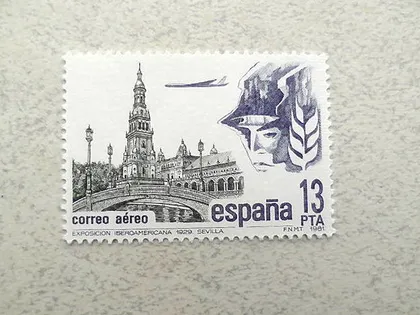 фото, Поштова марка Іспанія " Авіація " 1981 рік **