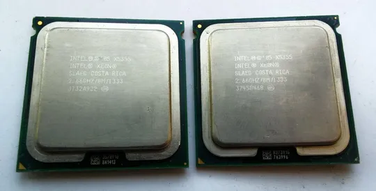 пара 4х ядерных процессоров Core™2 Quad Xeon X5355 SLAEG 2 66GHz/8M/1333 LGA771 Вжив Ціна