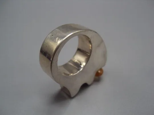 Кольцо перстень янтарь авторская работа серебро 875 проба Украина вес 33,61 г 19 размер новое №14376 З аукціону