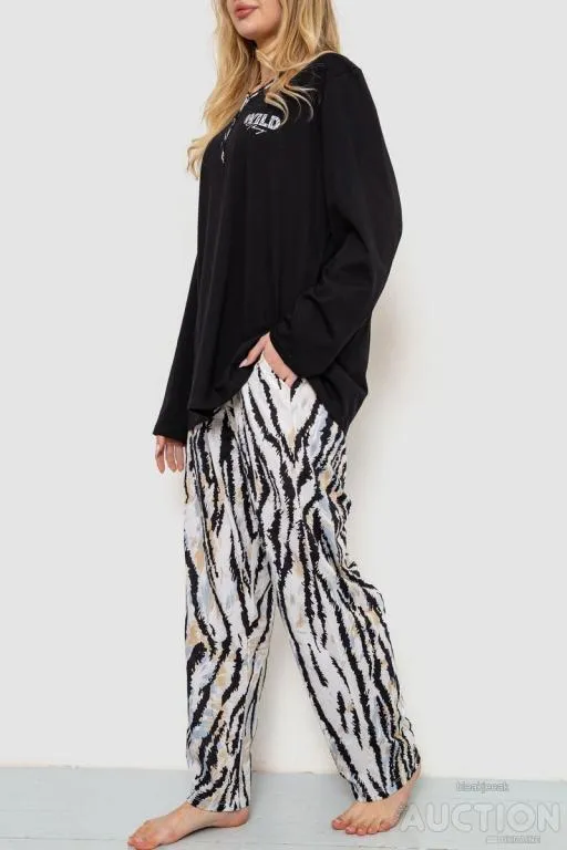 Пижама женская, цвет черно-бежевый, 219RP-10226 З аукціону