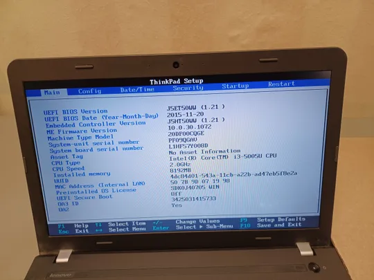 1216  LENOVO THINKPAD E550 core I3-5005U  НІМЕЧЧИНА З аукціону