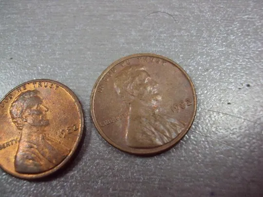 монета сша 1 цент 1982 лот 2 шт №9184 Продаж