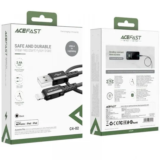 Дата кабель Acefast MFI C4-02 USB-A to Lightning aluminum alloy (1.8m) Продаж