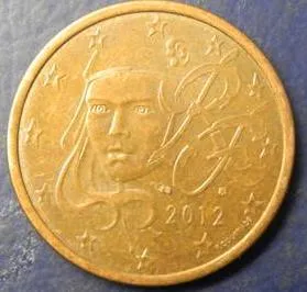 5 євроцентів 2012 Франція Ціна