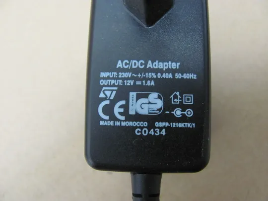 адаптер живлення GSPP-1216KTK\1 12V 1.6A 5.5 * 2.1 mm оригінал ЦІКАВИТЬ ОПТ Продаж