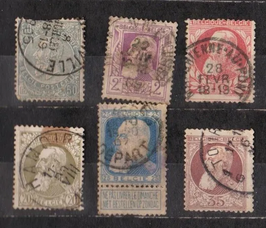 СТАНДАРТ - Король Леопольд II = 1904, 1905 р. = БЕЛЬГІЯ = гаш. Ціна