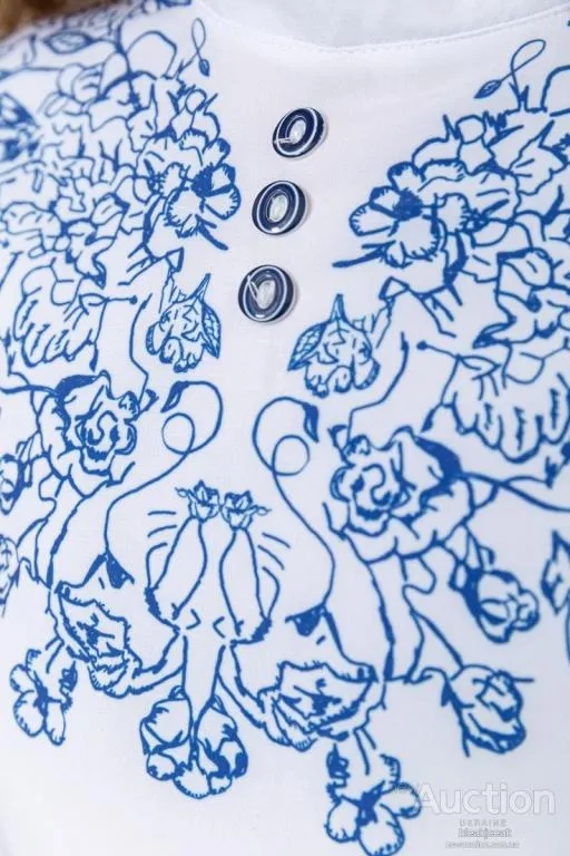 Блуза для девочек нарядная, цвет бело-синий, 172R025 Інтернет-аукціон