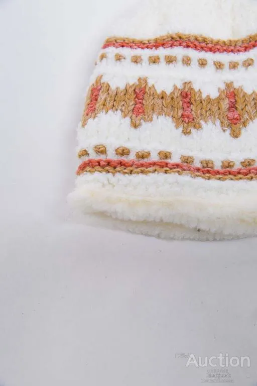 Купити Детская шапка, молочно-бежевого цвета с узором, 167R7781