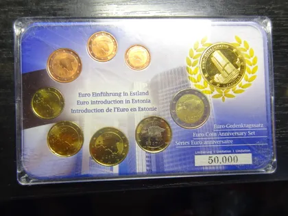 фото, Комплект євромонет Естонії 2011 UNC (повний комплект+медаль)