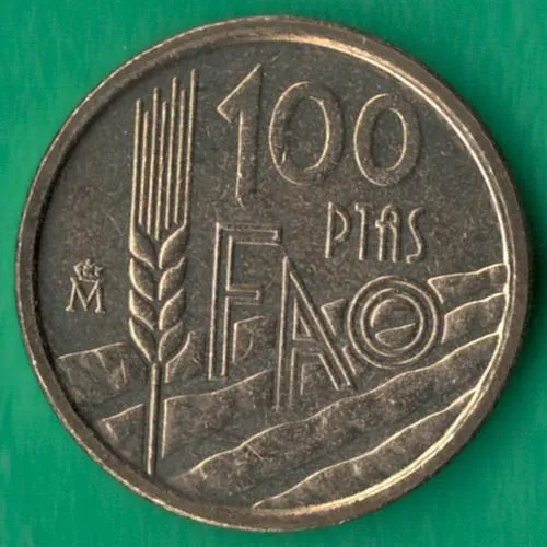 100 песет 1995 року FAO UNC Іспанія [М] Ціна