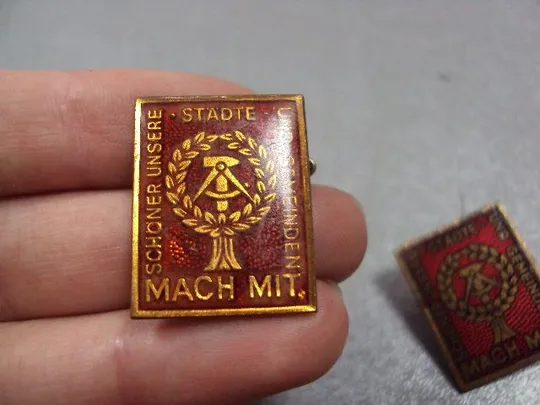 знак schoner unsere stadte und gemeinden MACH MIT гдр лот 2 шт №3924 З аукціону