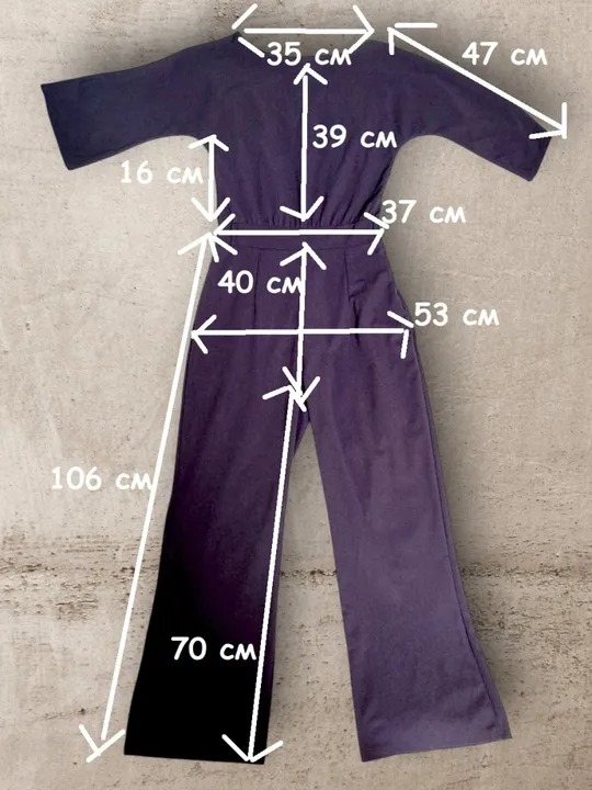 Темно-синій комбінезон із блискавкою та гудзиком, легкий, злегка еластичний, кльош З аукціону