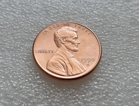 (8113 ря) 1 цент 1990 D США З аукціону