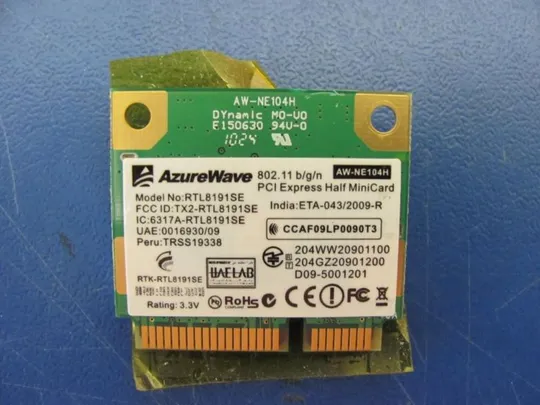 №50-9 Wi-Fi модуль AZUREWAVE RTL8191SE для MEDION ERAZER X6811 X6812 GX660 MS-16F2 MS-16F1 оригінал Де купити