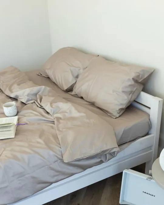 Купити Постельное белье двуспальное Dushka Home Сатин Люкс 20905 180х215 см светло-серый