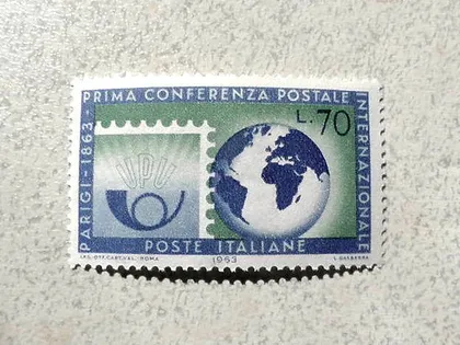 фото, Поштова марка Італія 1963 рік **