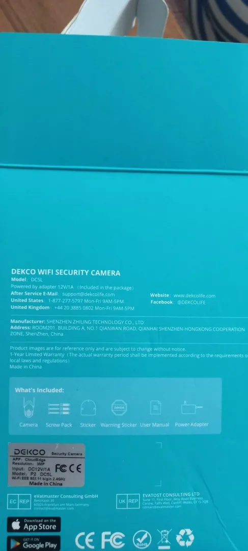 Камера Dekco HD Wifi Security Camera DC5L 1080P Quality Smart Motion P2 DC5L З аукціону
