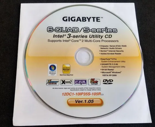 DVD, CD диск с драйверами для материнских плат ASUS B85M, P8H67 и GigaByte 945, 955, 965 и др. З аукціону