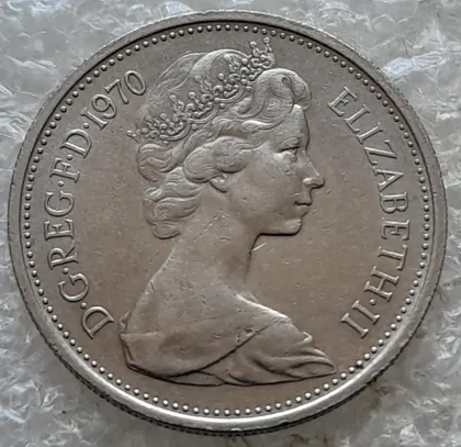фото, (7775) 5 пенсів 1970 Великобританія (5 пенсов 1970 Великобритания)