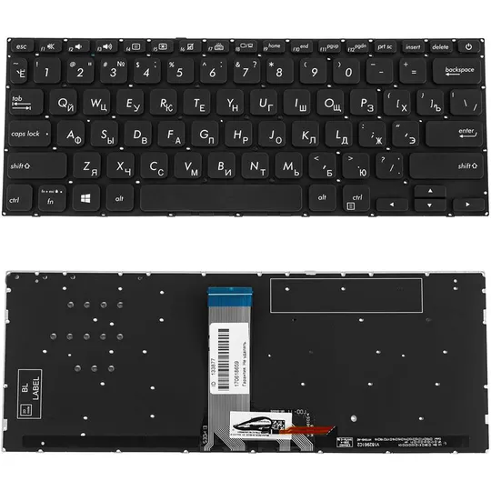 Клавіатура для ноутбука ASUS (X412 series) rus, black, без фрейму, підсвічування клавіш Ціна