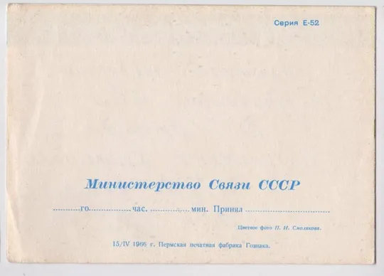 Купити РОЗЫ - ЦВЕТЫ = ТЕЛЕГРАММА 1966 г. = СМОЛЯКОВ = п/п  #