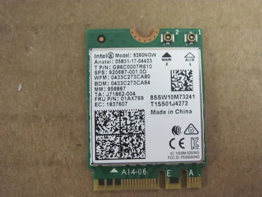 816-23 WI-FI модуль 9260NGW 01AX769  для Lenovo ThinkPad T495S T490S T14S T495 оригінал Ціна