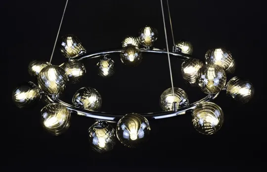 Люстра подвесная на 25 лампочек 27785 Хром 40-170х72х72 см. З аукціону